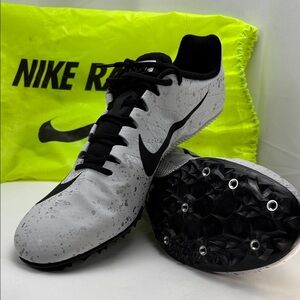 Nike UnisexSz13 Zoom Rival S9 Track/Field Sprinting Shoe Pure Platinum/Blk #0236